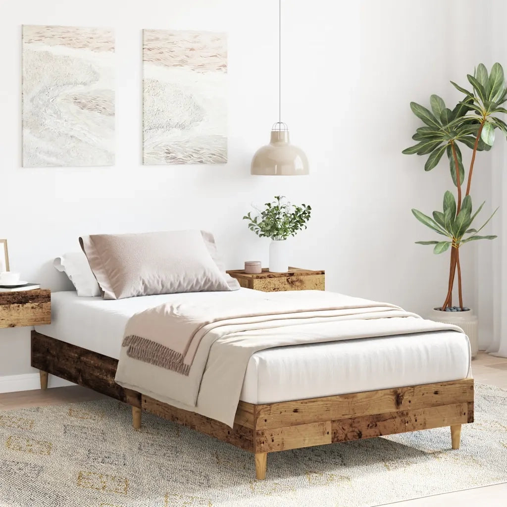 vidaXL Giroletto senza Materasso Legno Antico 90x190 cm in Truciolato