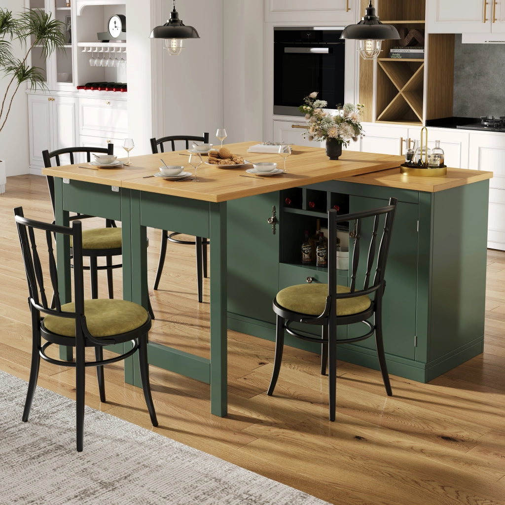 Tavolo da bar estensibile 360¡ã - Zephmum- Regolabile 120-180cm, verde scuro