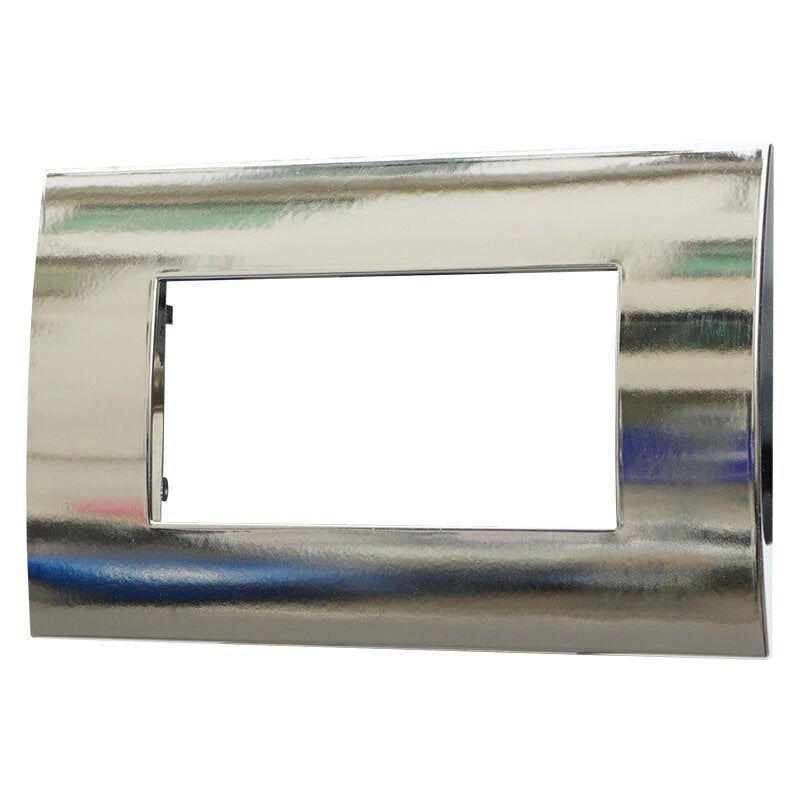 Placca Plastica Serie Venus 4P Colore Cromato Lucido Compatibile Con Vimar Arke
