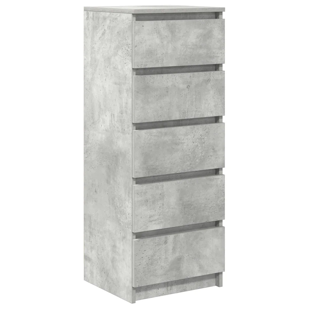 Credenza con Cassetti-Buffet-Armadio da cucina Grigio Cemento 37,5x35x99cm in Truciolato
