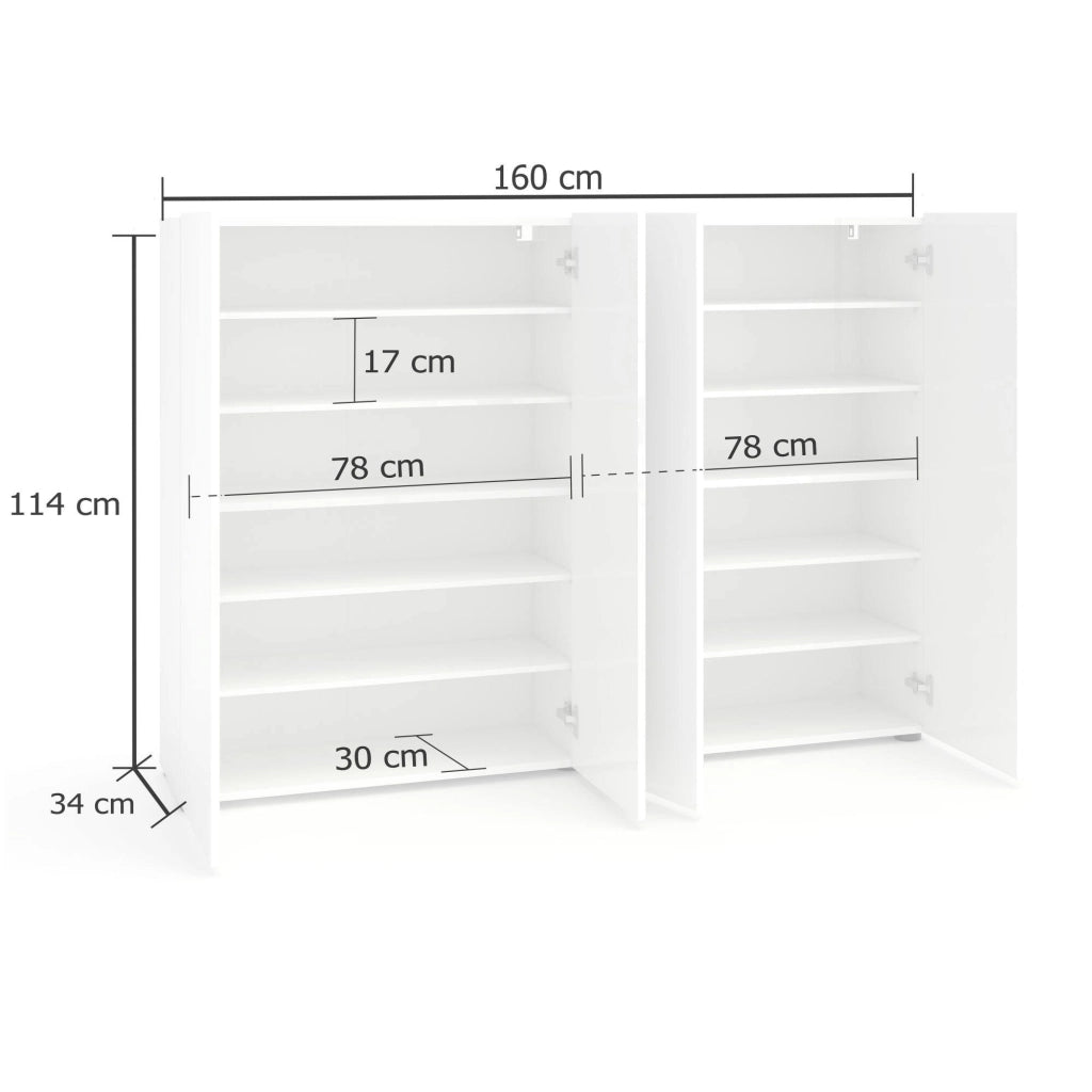 Scarpiera Doda, Mobile portascarpe, Armadio da ingresso multiuso, Mobiletto per calzature, Made in Italy, 160x34h115 cm, Antracite