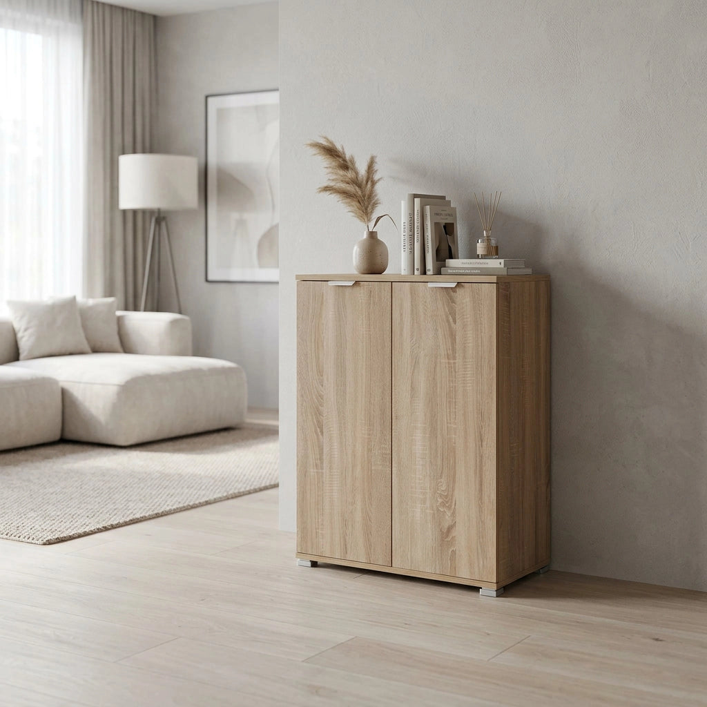 Armadietto da Bagno 2 ante in Legno Composito cm 60x38x85 - HOLDEN