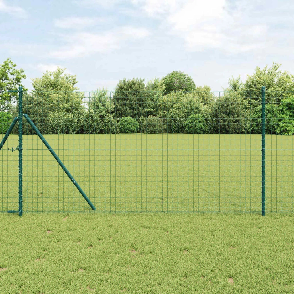 Palo della recinzione 2 pz Verde Acciaio Verniciato a Polvere CFW2119902