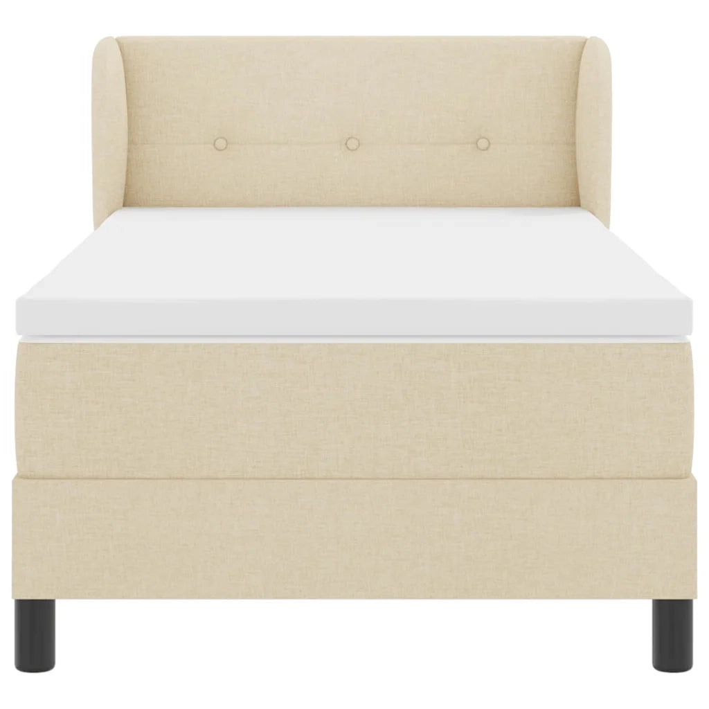 Letto a molle con materasso Crema 100 x 200 cm Tessuto 3340015