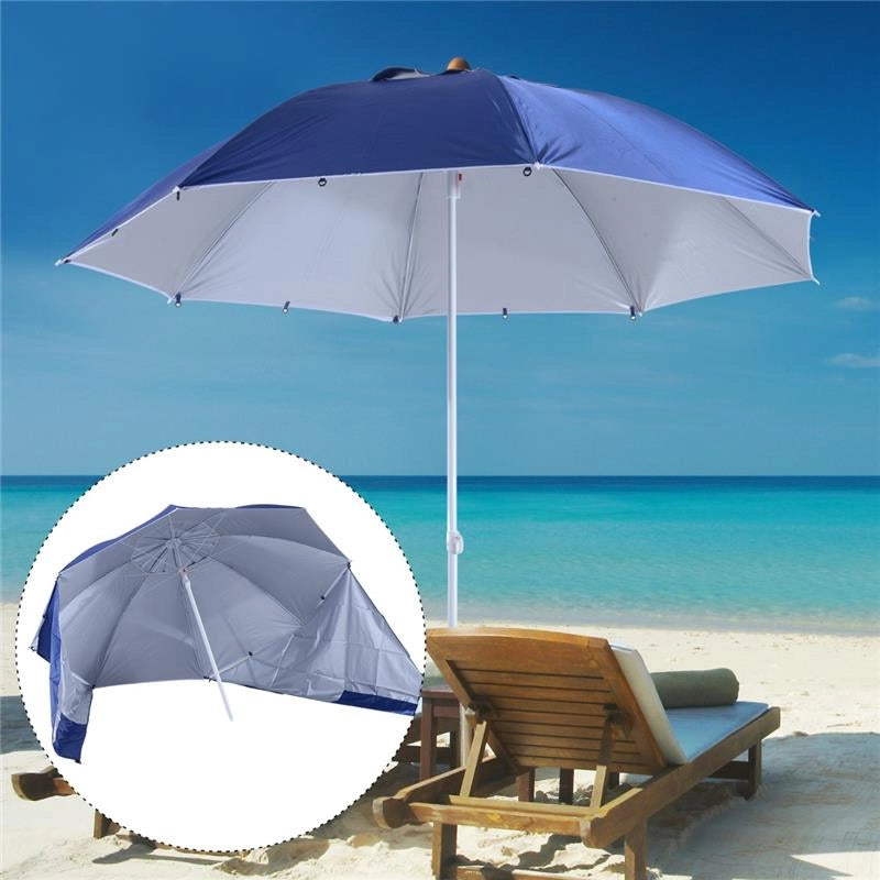 OMBRELLONE DA SPIAGGIA TONDO A TENDA 2 IN 1 210 X H222 CM COLORE BLU