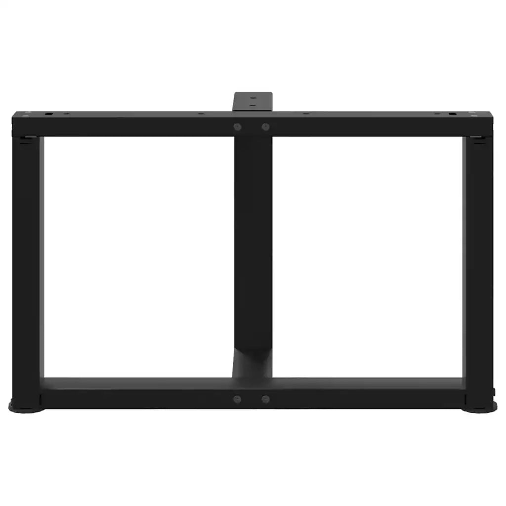 Gambe per Tavolino da Caff¨¨ a Forma di T 2 pz-Set di 2 Gamba per Tavolo Nere 60x25x(42-43) cm Acciaio 401883