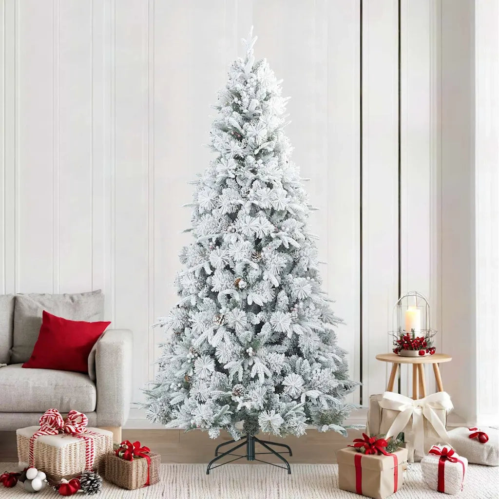 Albero di Natale | Decorazioni natalizie Artificiale Snodato Foderato di Neve Bianco