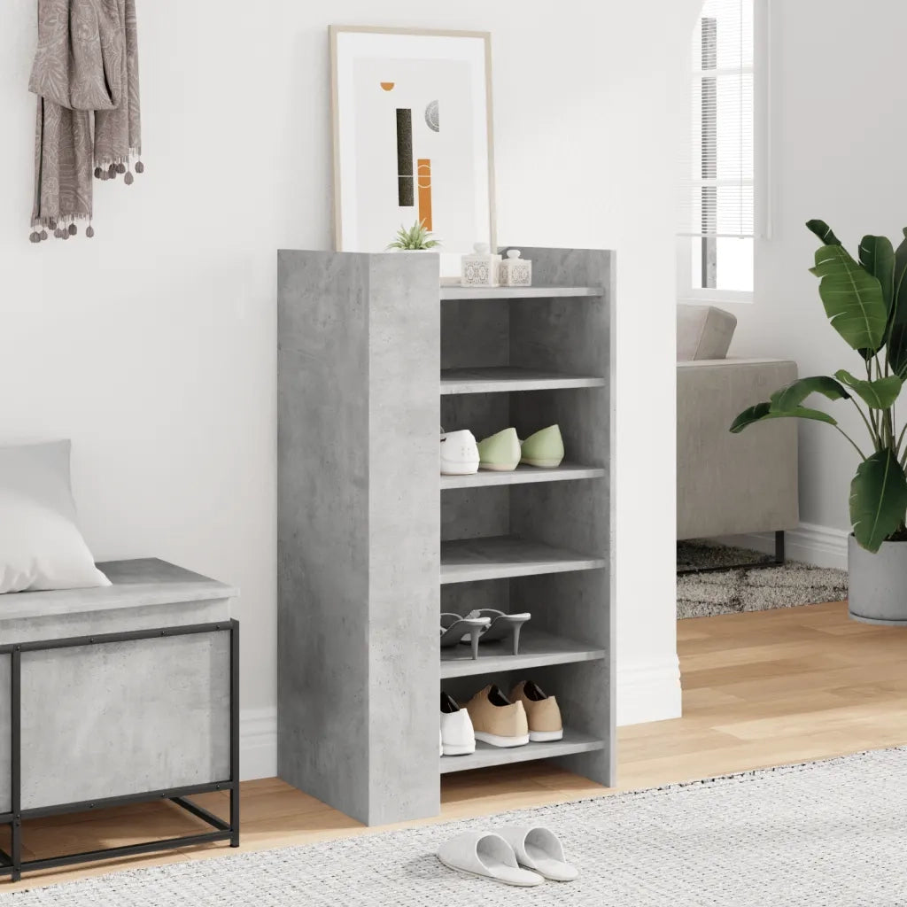 vidaXL Scarpiera Grigio Cemento 52x37,5x100 cm in Legno Multistrato