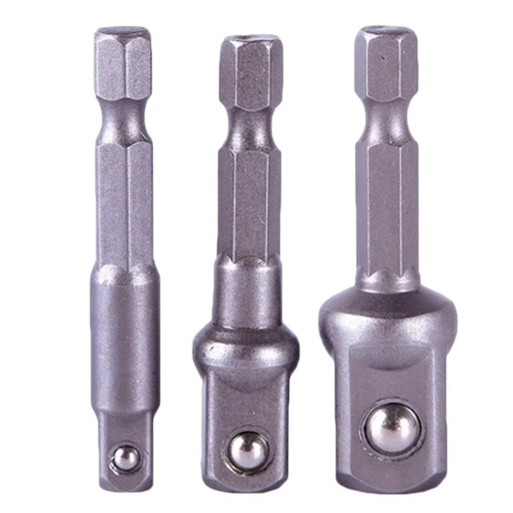 Trade Shop - Set 3 Bussole Inserto Prolunga Per Trapano Avvitatore Attacco 1/2'' 1/4'' 3/8'' -