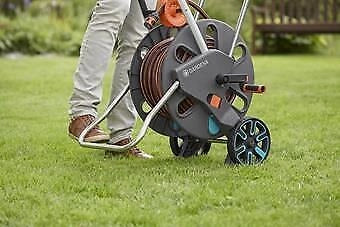 Gardena AquaRoll L Easy Carrello avvolgitubo Manuale Nero, Blu, Arancione
