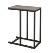 Tavolino laterale a forma di C 45,5 x 25,5 x 64 cm design salvaspazio atmosfera accogliente metallo grigio 20_0013866