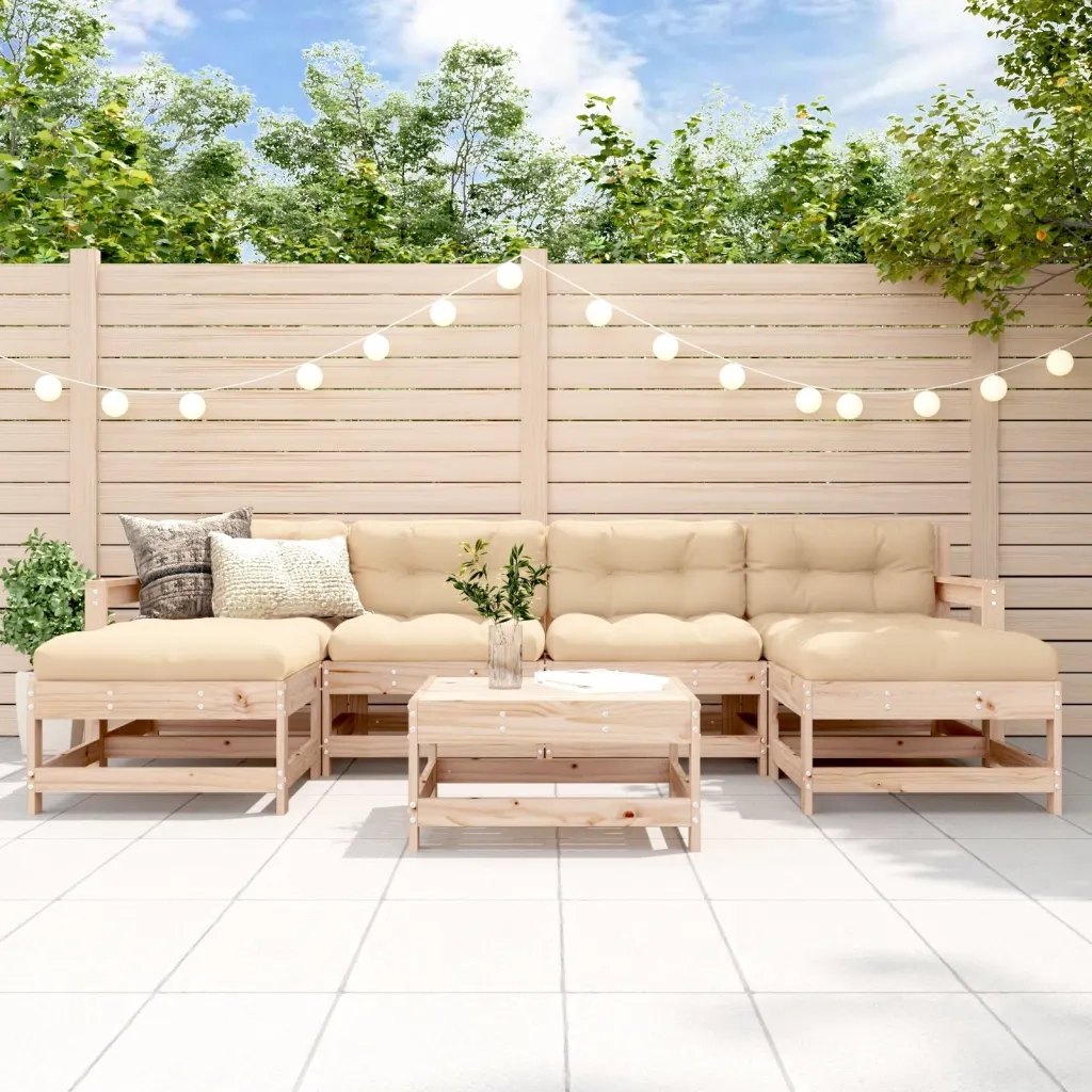 Set Salotto da Giardino 7 pz in Legno Massello di Pinocod mxl 118171