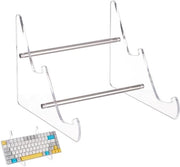 Supporto per tastiera da 2 livelli in acciaio per computer e tablet - Piastra di supporto meccanica per tastiera trasparente in acrilico con caricatore per fotografia e accessori