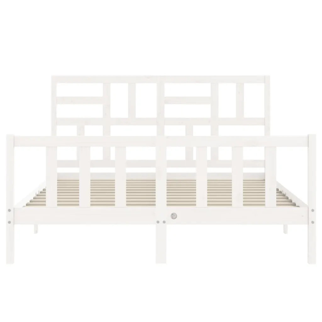 Giroletto senza Materasso-Struttura Letto Bianco 160x200 cm Legno Massello Pino 808501