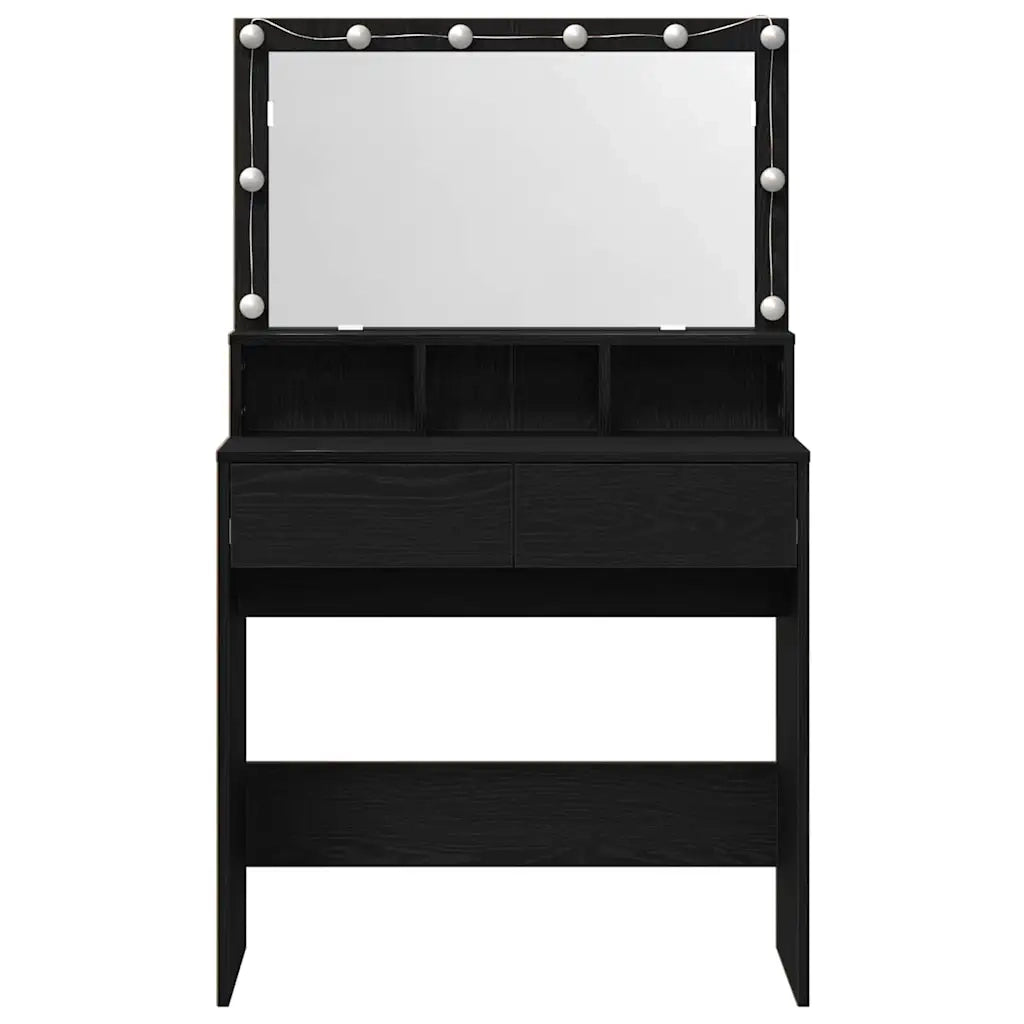 Tavolo da Trucco con cassetto Rovere Nero 80 x 41 x 134,5 cm 871539