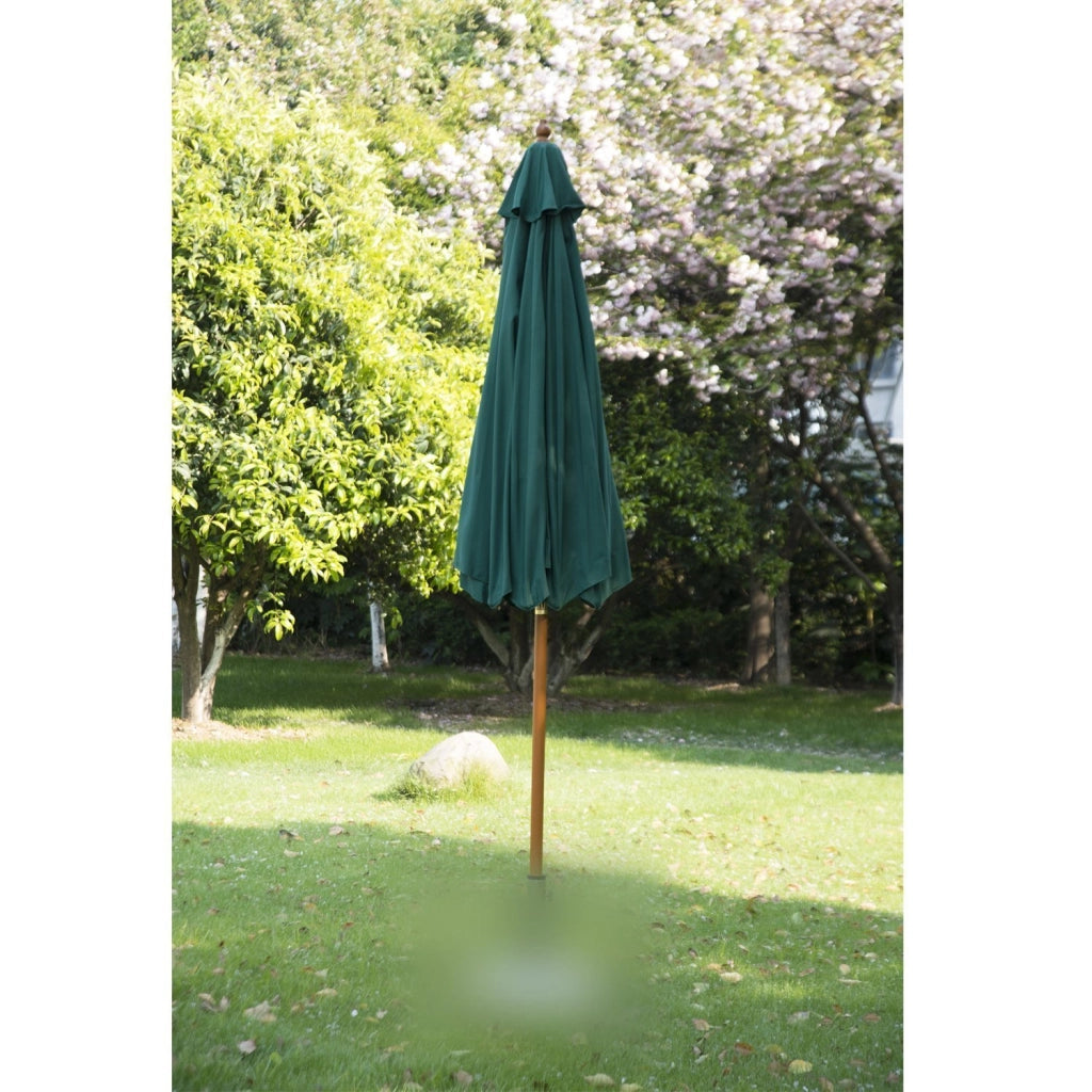 Parasole in legno Parasole in legno Parasol da giardino circa 2;5 m verde scuro