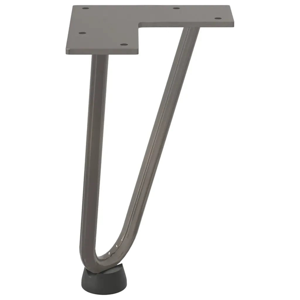 Gambe a forcina per tavolino 4 pz-Set di 4 Gamba per Tavolo in acciaio naturale 20 cm in acciaio massiccio 496383