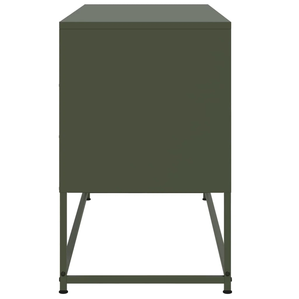 Mobile TV multimediale mensola TV credenza TV sala da pranzo soggiorno camera da letto verde oliva 100,5 x 39 x 60,5 cm acciaio verde 02_0028251
