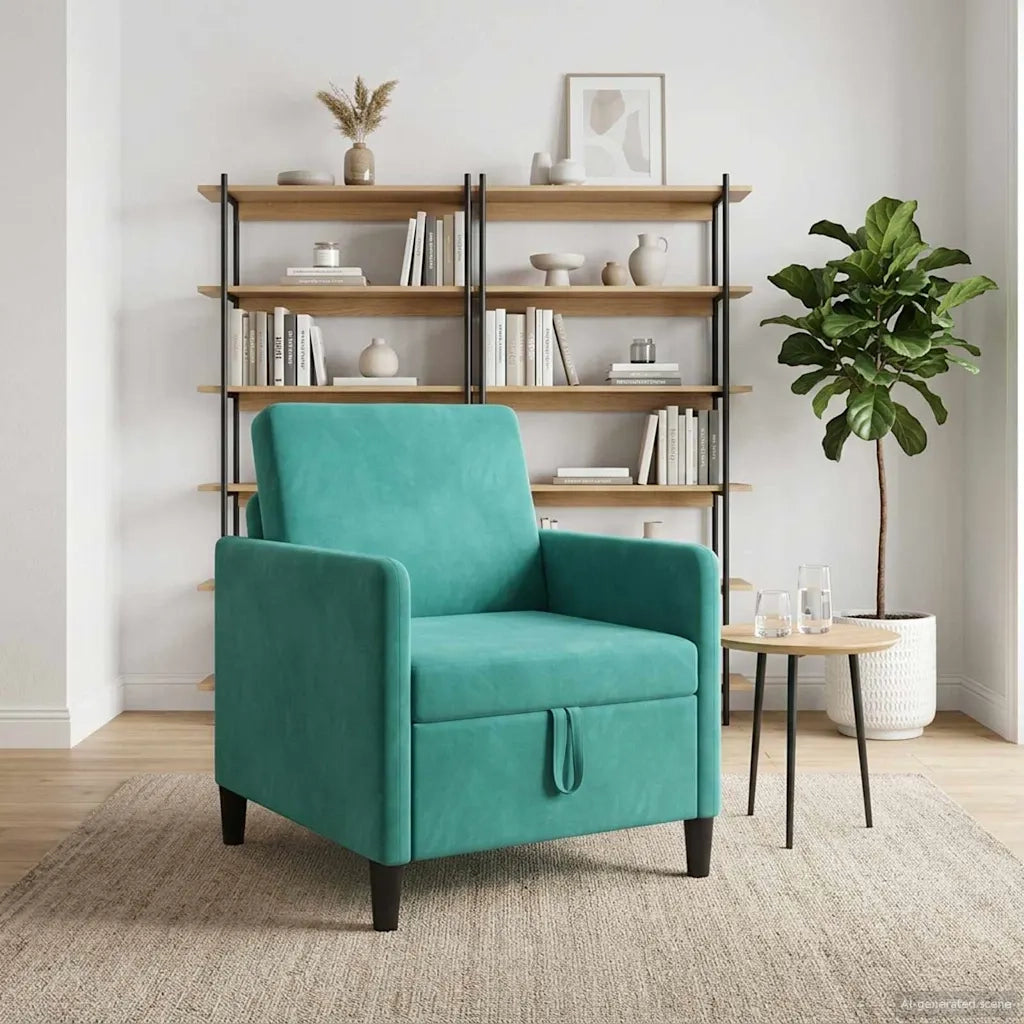 Divano con Storage Turchese 72 x 78 x 87 cm Poliestere 42036887