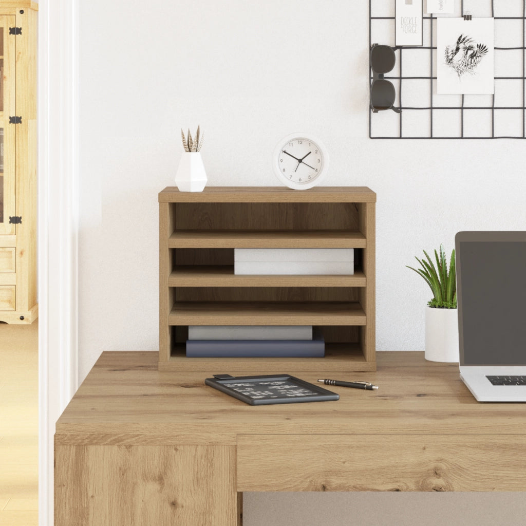 Organizer per Scrivania Rovere Artigianale 36x26x29.5 cm Legno Compensato
