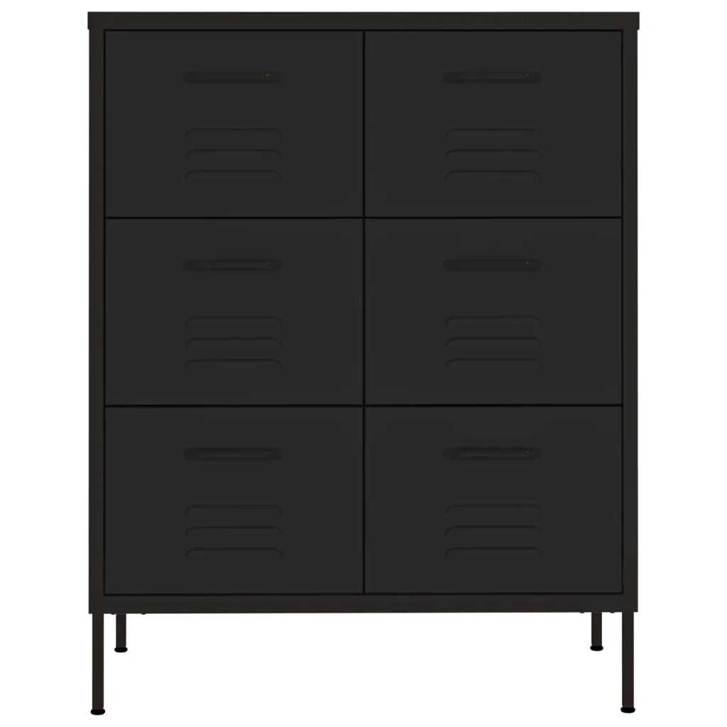 Cassettiera Nera 80x35x101,5 cm in Acciaio 336151