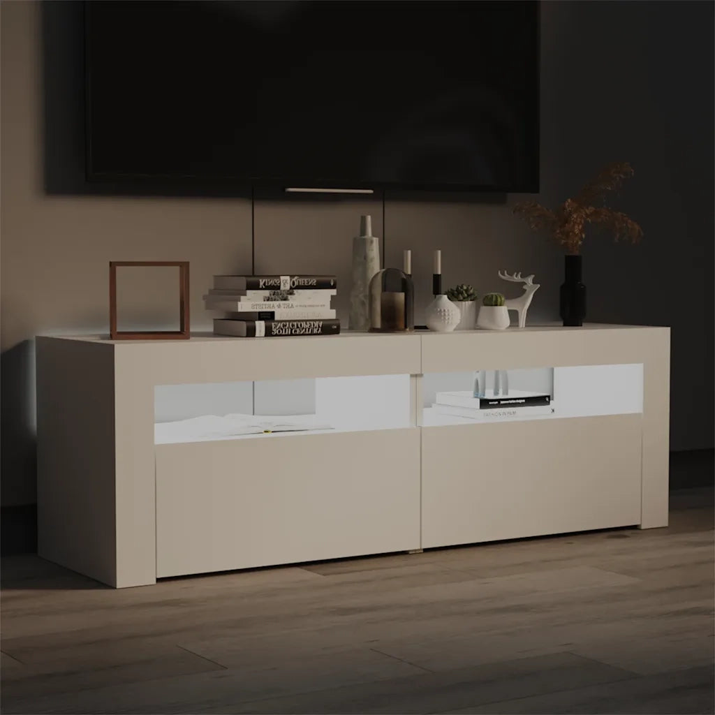 Mobile Porta TV con Luci LED Bianco 120x35x40 cm 804355