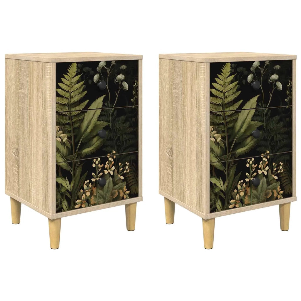 Armadio da Notte RHENEN 2 pz Rovere Sonoma 36 x 33 x 60 cm 8007270