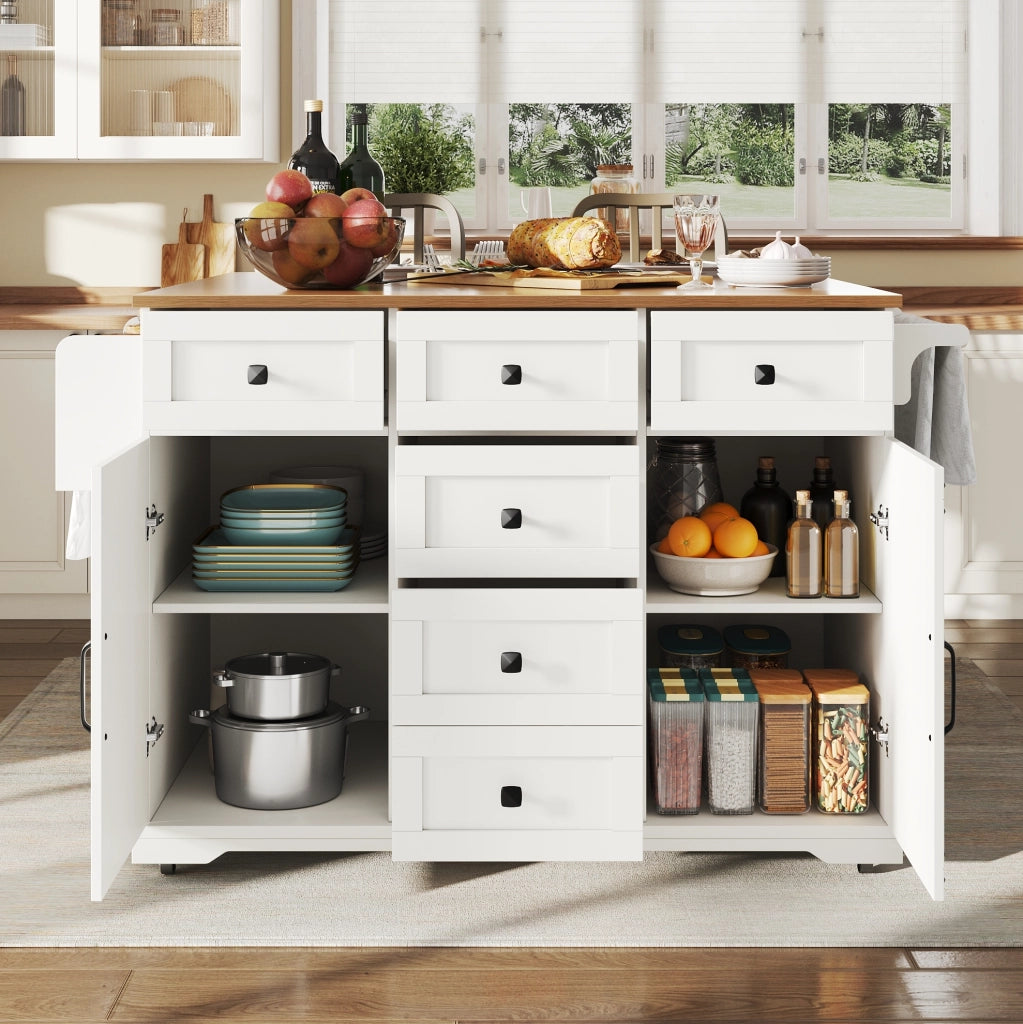 Carrello portavivande pieghevole 147x70x93 cm; design salvaspazio in MDF e metallo bianco