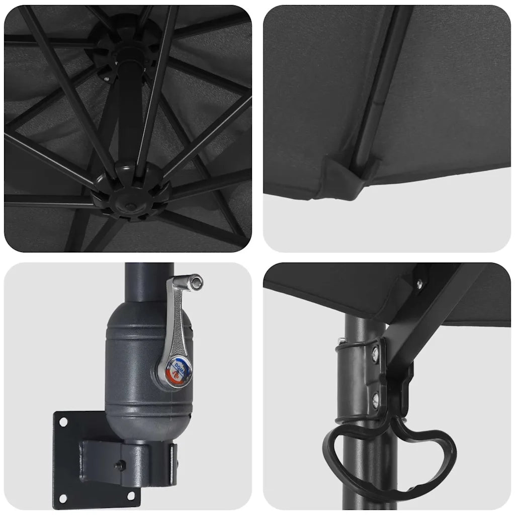 Ombrello da giardino-Ombrellone da spiaggia Antracite 248 x 248 x 148 cm 499209