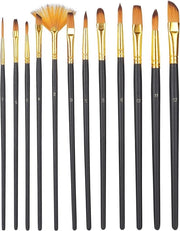 Set di pennelli per pittura - Set di pennelli per artisti - Pennelli in nylon per olio e aquarello - Attrezzature per pittori - Amanti della pittura