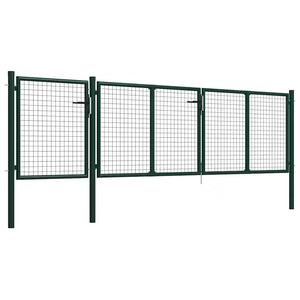 Cancello da Giardino in Acciaio 400x75 cm Verde 144310