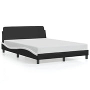 Letto matrimoniale | Letto per adulti | Giroletto Dover Nero e Bianco 140x200 cm in Similpelle
