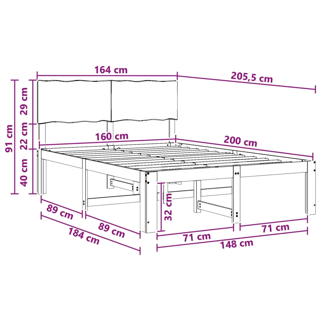 Letto matrimoniale con testiera ROSTOCK Marrone Scuro 3405431