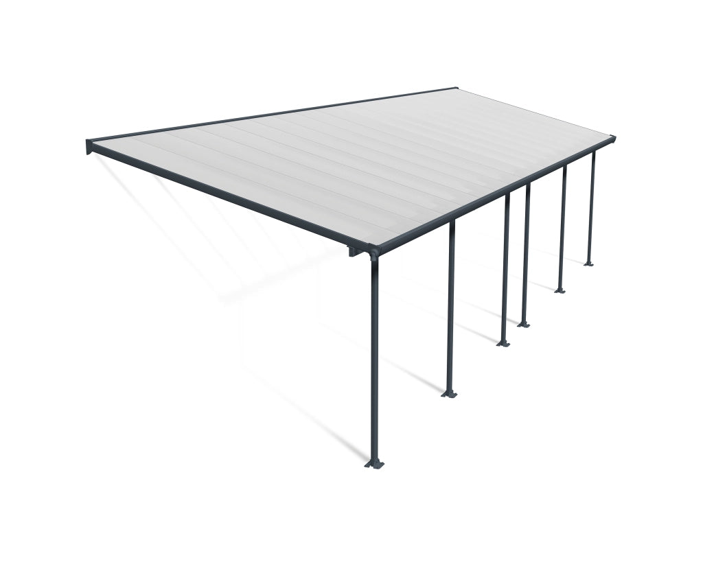 Pergola Addossata in Alluminio Feria 3X9.7 m colore Grigio