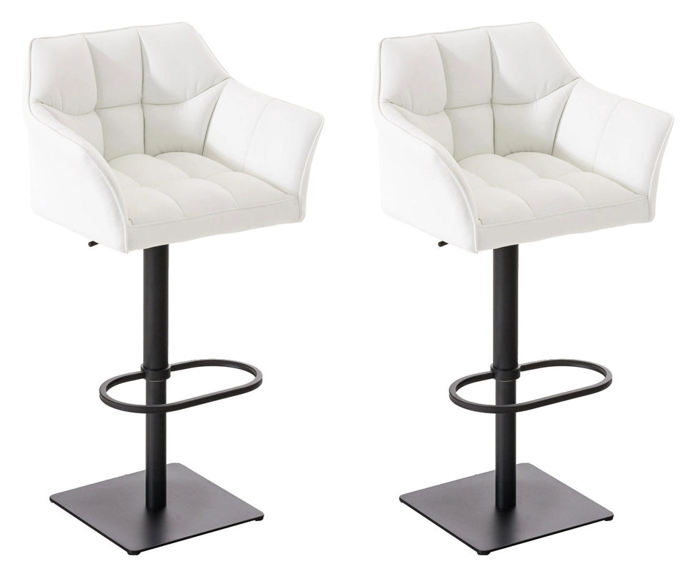 Set 2 sgabelli bar Damaso in ecopelle nera 5