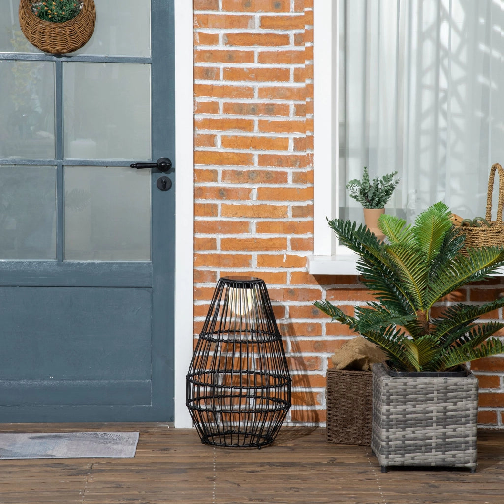 Lampada solare da giardino ¨C zephmum ¨C effetto rattan 34x34x56 cm