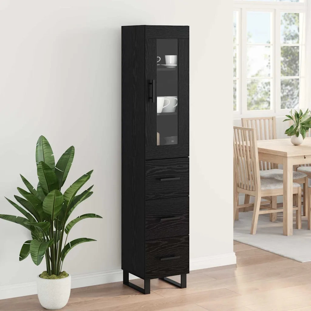 Credenza Rovere Nero 34,5 x 34 x 180 cm Legno multistrato 3416225