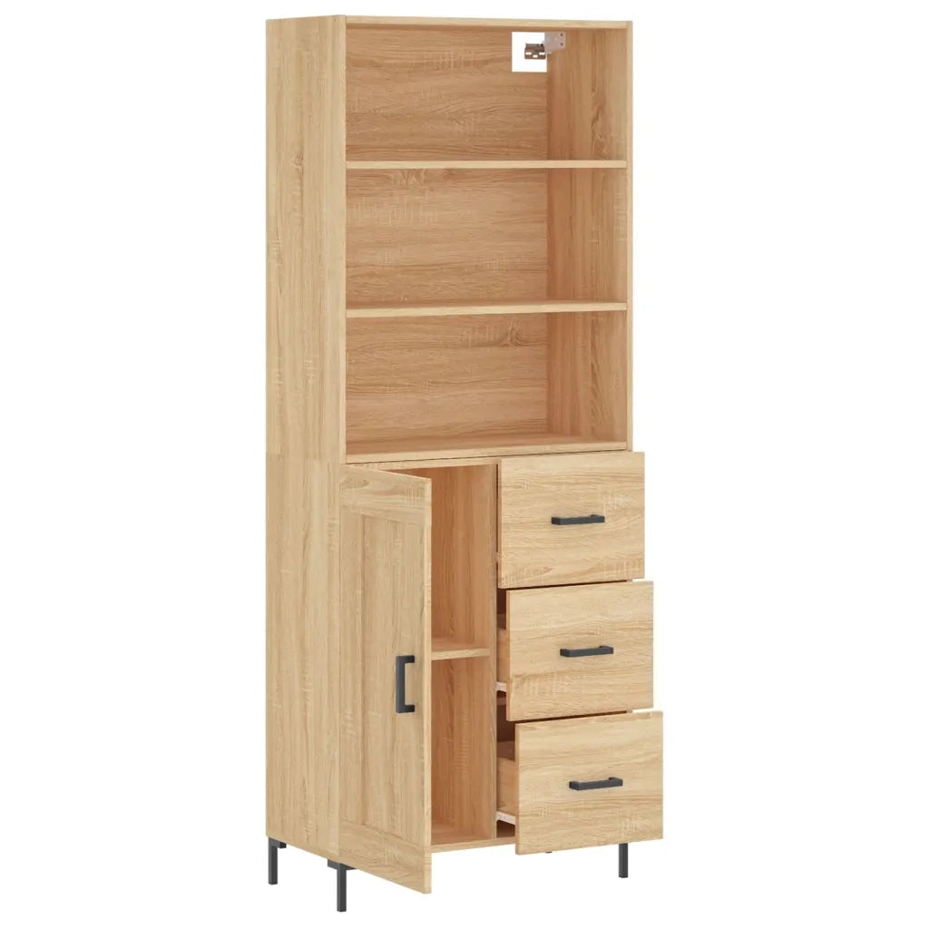 Credenza | Madia | Buffet da pranzo | Armadio da pranzo Rovere Sonoma 69,5x34x180 cm in Legno Multistrato