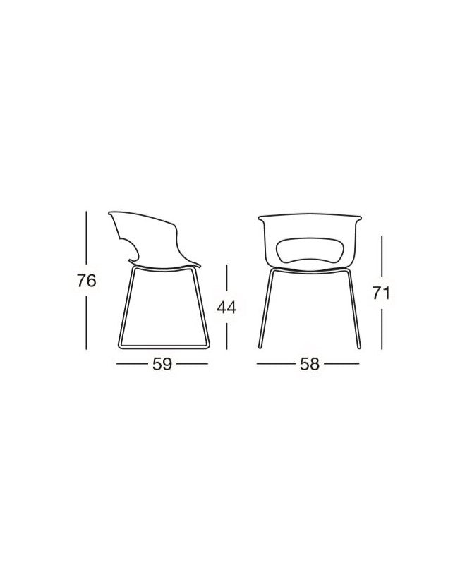 Poltrona a slitta Miss B set da 2 antishock policarbonato Made in Italy SCAB DESIGN - Trasparente 100