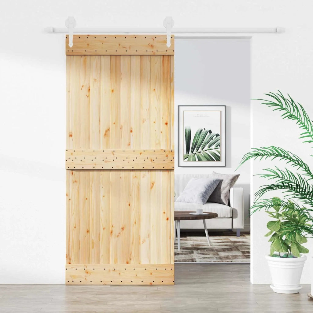 Porta scorrevole Naturale e Bianco 90 x 210 cm