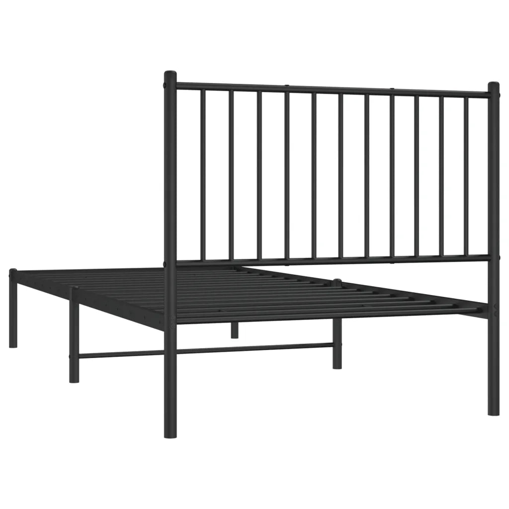 Giroletto con Testiera-Struttura Letto con testiera in Metallo Nero 90x200 cm 623565