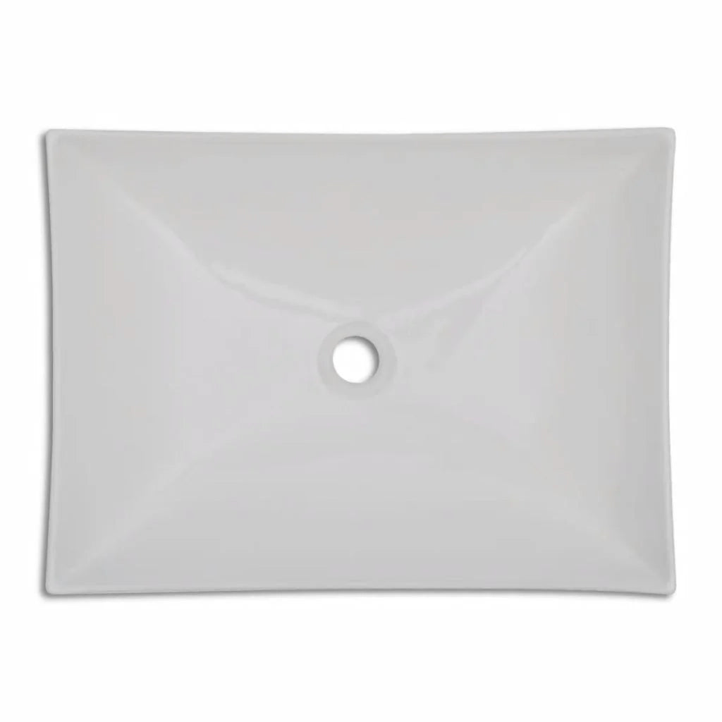 Lavandino da bagno in ceramica lavabo lavabo 65,5 x 39 cm bianco lucido 02_0002493