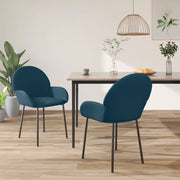 Sedie da Pranzo 2 pz Blu in Velluto cod mxl 10156