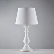 Lampada Da Tavolo Shabby Chic Lucca Legno Bianco 1 Luce E27
