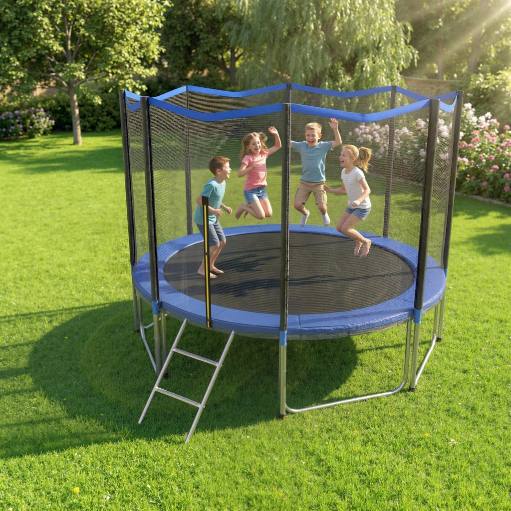 Trampolino da giardino 305 cm con rete ¨C zephmum ¨C Grigio