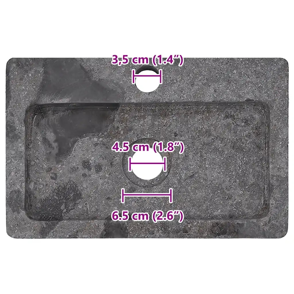 Lavello a Parete Grigio 38x24x6,5 cm in Marmo CFW6861626