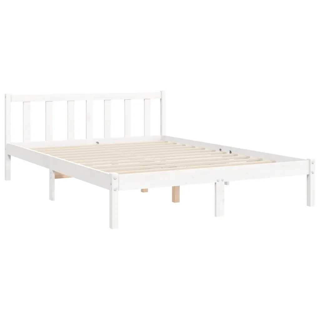 Giroletto senza Materasso-Struttura Letto Bianco 120x200 cm Legno Massello Pino 183689