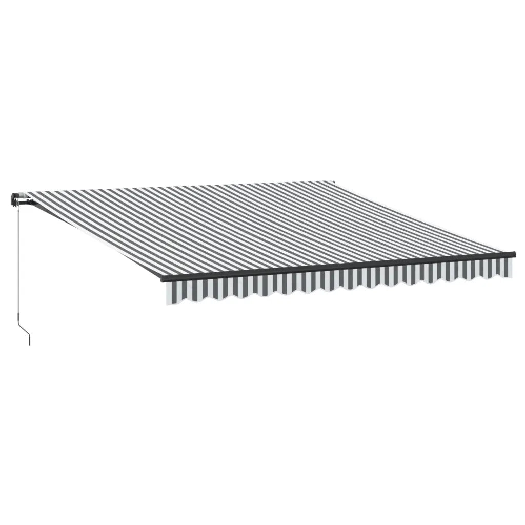 Tenda da Sole Retrattile Manuale Antracite e Bianco 400x350 cm 3215808