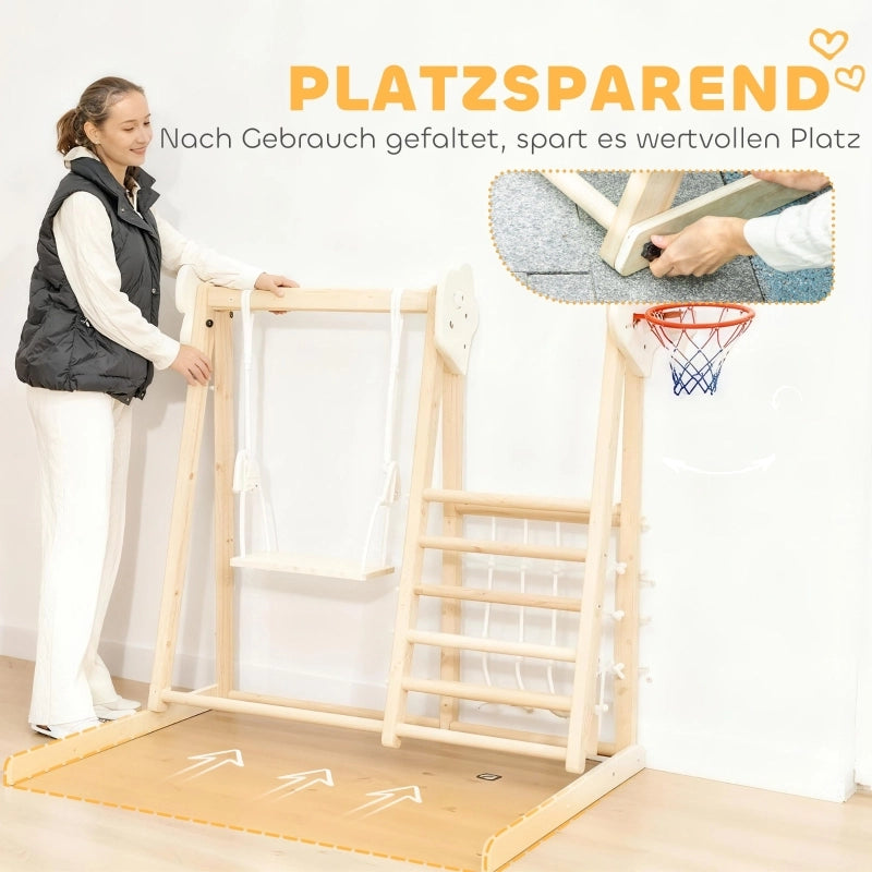 STRUTTURA DA ARRAMPICATA 5-in-1 pieghevole in legno Natural Wood