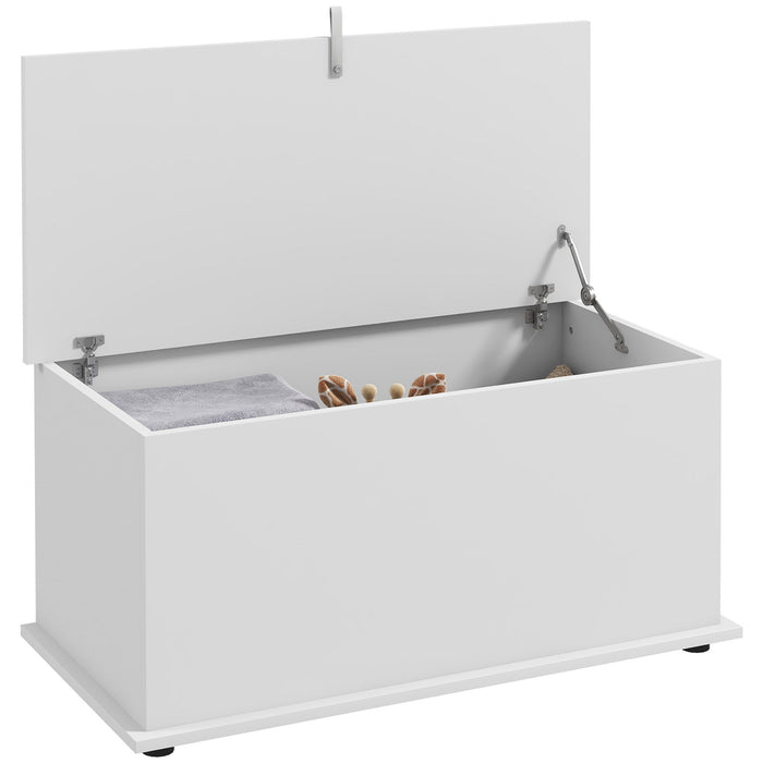 Panca Contenitore Multiuso 80x40x40 cm in Legno Bianco